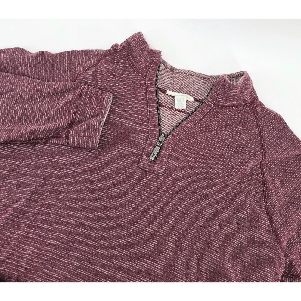 Tommy Bahama Reversible Quarter Zip Sweatshirt Mens Size XL Maroon Coastal